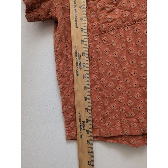 Madewell Women's Shirt Top Blouse Button Down Embroidered Portside Orange Small - Picture 10 of 11